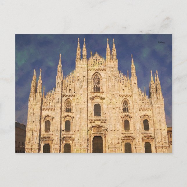 Impressionist Milano Duomo Postkarte (Vorderseite)