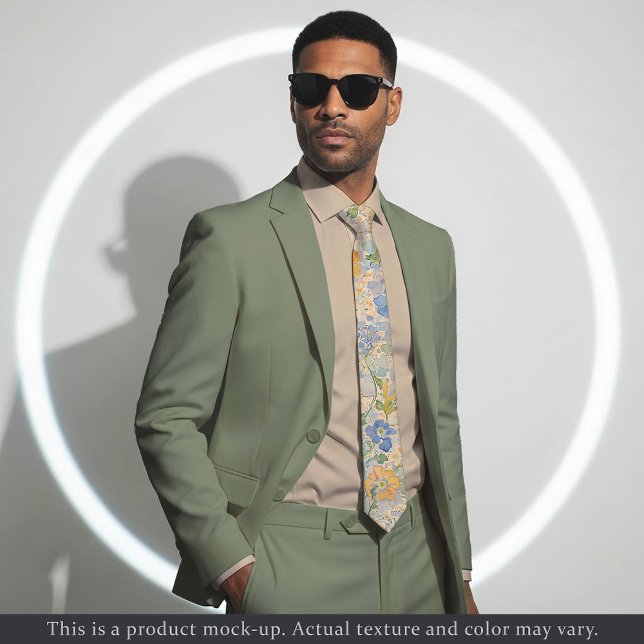 Impressionist Pastel Floral Necktie Krawatte (Von Creator hochgeladen)