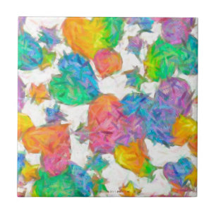 Impressionist Pastel Valentine Hearts Fliese