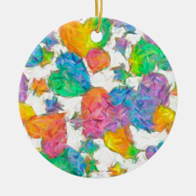 Impressionist Pastel Valentine Hearts Keramik Ornament (Vorne)
