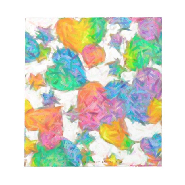Impressionist Pastel Valentine Hearts Notizblock (Vorderseite)
