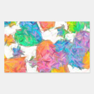 Impressionist Pastel Valentine Hearts Rechteckiger Aufkleber