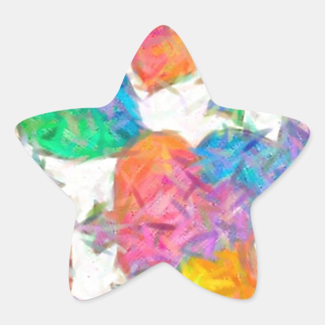 Impressionist Pastel Valentine Hearts Stern-Aufkleber (Vorderseite)