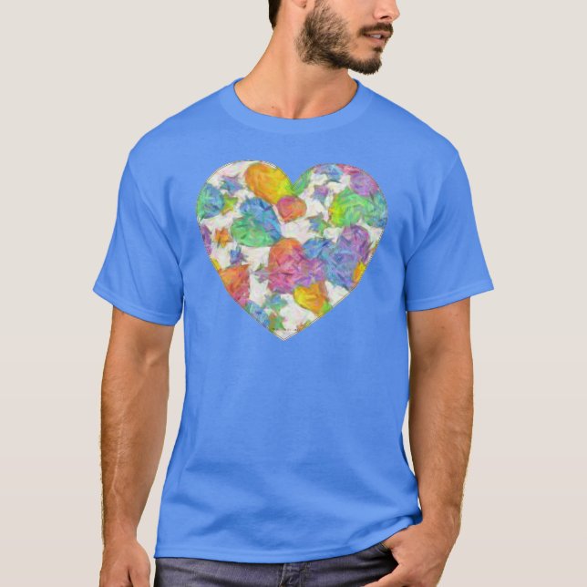 Impressionist Pastel Valentine Hearts T-Shirt (Vorderseite)