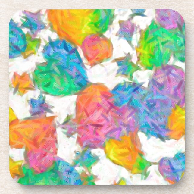 Impressionist Pastel Valentine Hearts Untersetzer (Vorderseite)