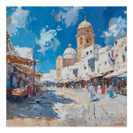 Impressionist picture of Tunesia Poster