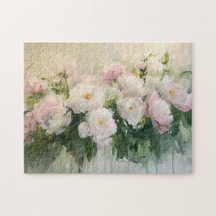 Impressionist Pink Roses Malerei Puzzle