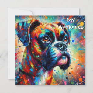 Impressionist Pop Art Boxer Birthday Dawg Karte