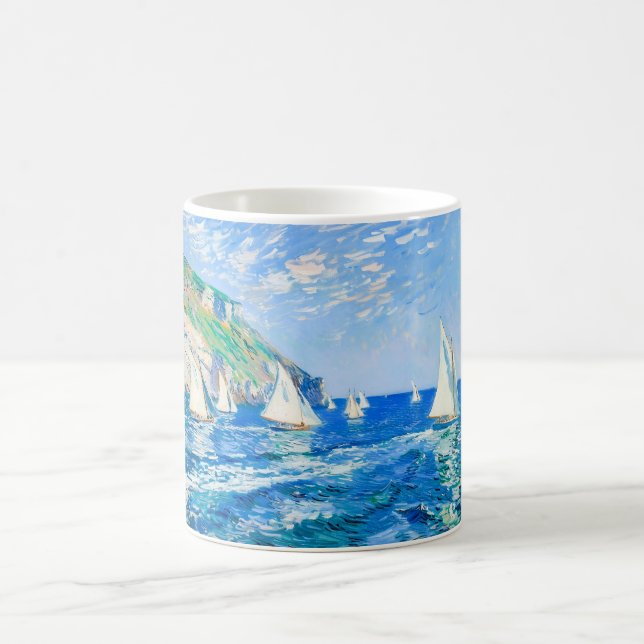 Impressionist Sailboat at the Cliffs – Ocean Art Kaffeetasse (Mittel)