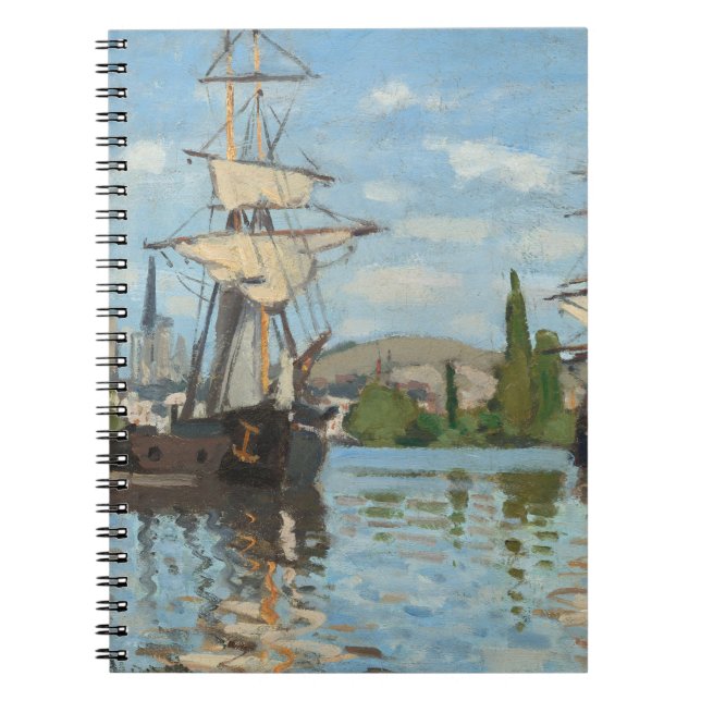 Impressionist Segelschiff Spiral Notebook Notizblock (Vorderseite)