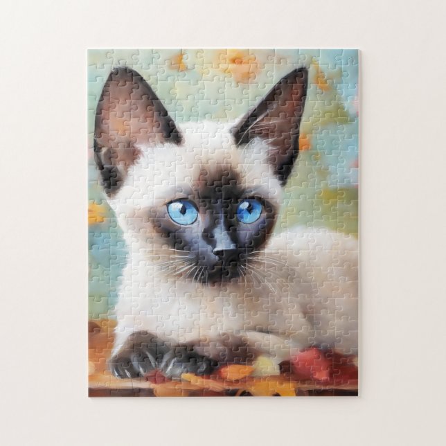 Impressionist Siamese Portrait Puzzle (Vertikal)