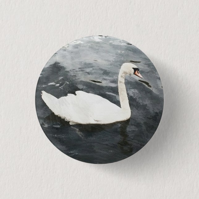 Impressionist Swan Button (Vorderseite)