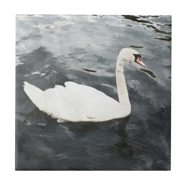 Impressionist Swan Fliese (Vorderseite)