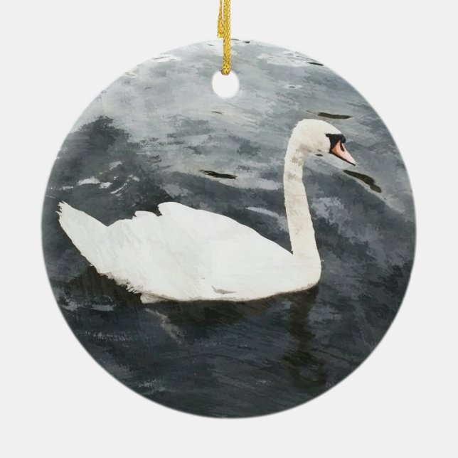 Impressionist Swan Keramik Ornament (Hinten)