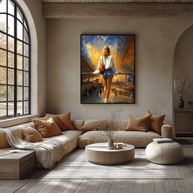 Impressionist Travel Landscape – Golden Departure Poster (Von Creator hochgeladen)