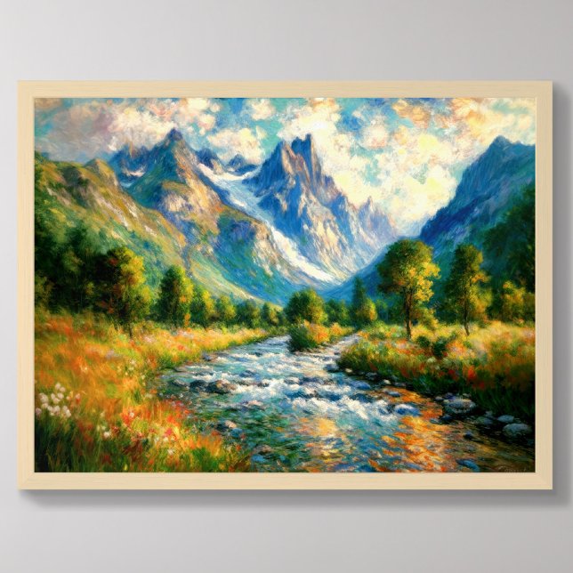 Impressionist Valley Mountain Tream Stream Poster (Von Creator hochgeladen)