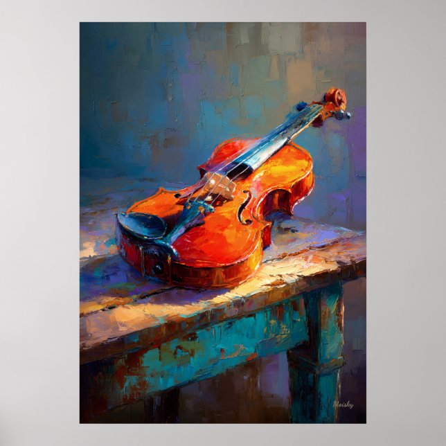 Impressionist Violin Painting Classical Music Art Poster (Vorne)