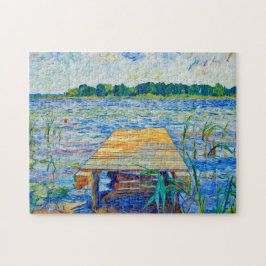 Impressionist Wooden Pier at Ferch on the Schwielo Puzzle