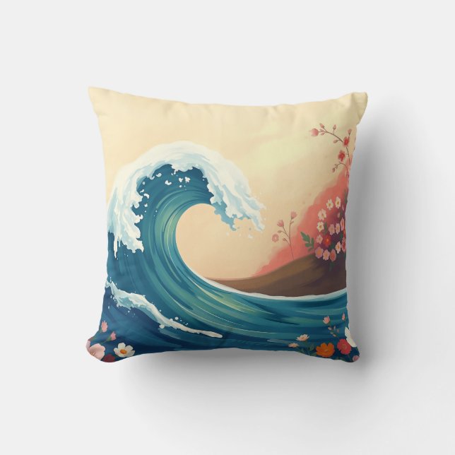 Impressionistic Ocean Wave Kissen (Vorderseite)