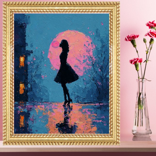 Impressionistin Pinker Mond Frau Bubble Gum Blase Poster (Von Creator hochgeladen)