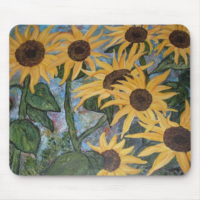 Impressionistin Sonnenblume Mousepad (Vorne)