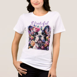 Impressionistisch bunt französische Bulldog-Rose Tri-Blend Shirt
