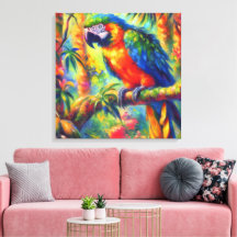 Impressionistisch tropischer Papagei Bird Blue Gre