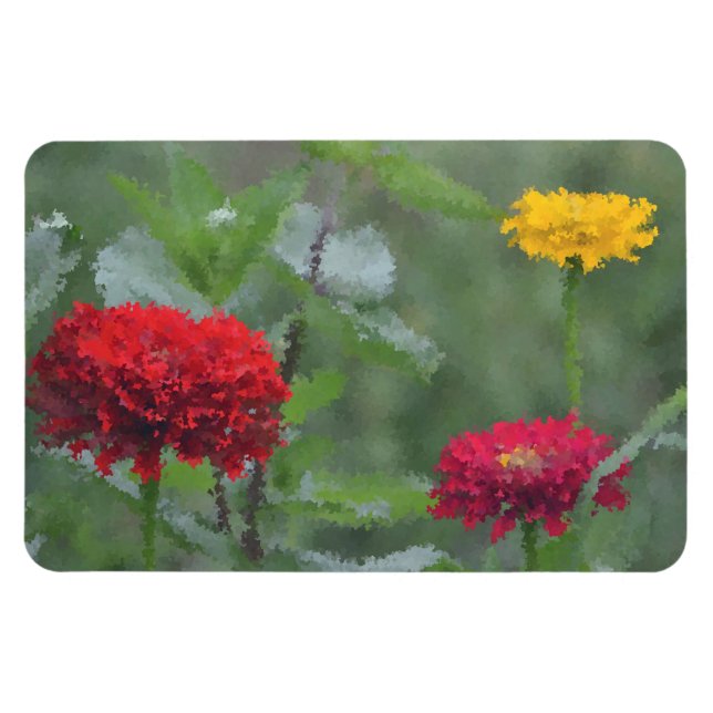 Impressionistisch Zinnia Magnet (Horizontal)