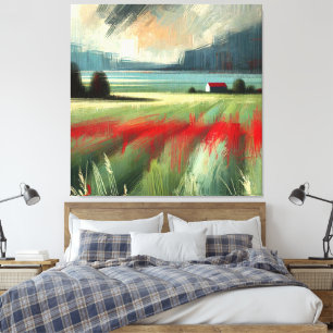 Impressionistische abstrakte Landschaft mit Gewitt Leinwanddruck