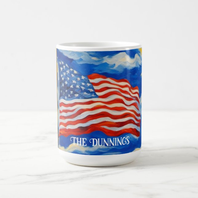 Impressionistische amerikanische Flagge Kaffeetasse (Mittel)