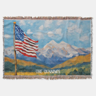 Impressionistische amerikanische Flagge und Gebirg Decke