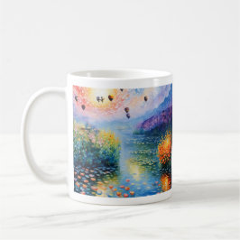 impressionistische Ballons am Fluss Kaffeetasse