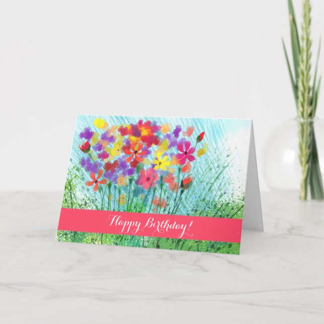 Impressionistische Blume Custom Geburtstagskarte Karte (Vorderseite)