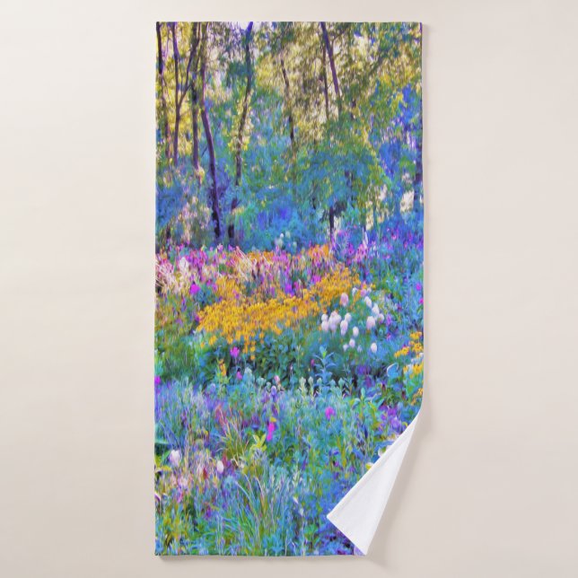 Impressionistische Blume der Gartenlandschaft Badehandtuch (Badehandtuch)
