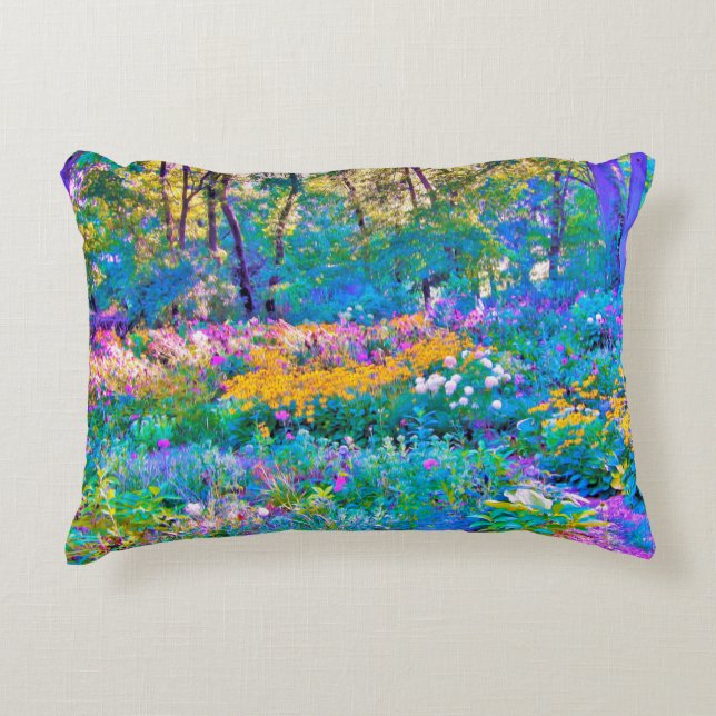 Impressionistische Blume der Gartenlandschaft Dekokissen (Vorderseite)