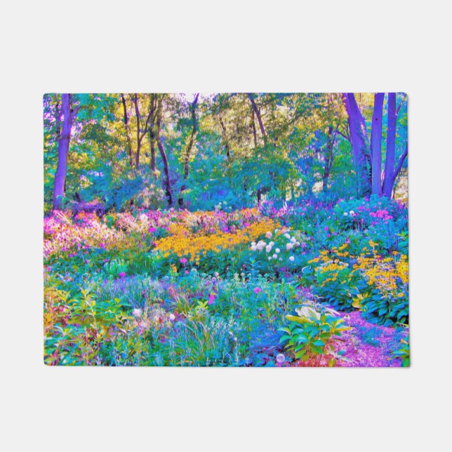 Impressionistische Blume der Gartenlandschaft Fußmatte (Vorderseite)