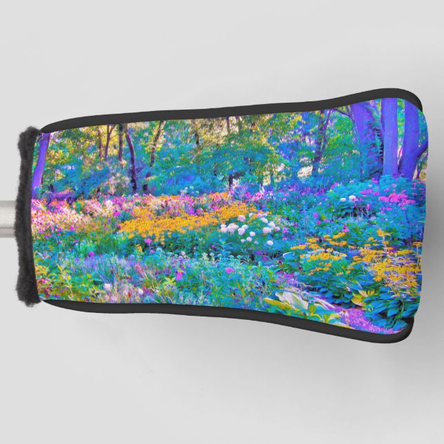 Impressionistische Blume der Gartenlandschaft Golf Headcover (Vorderseite)