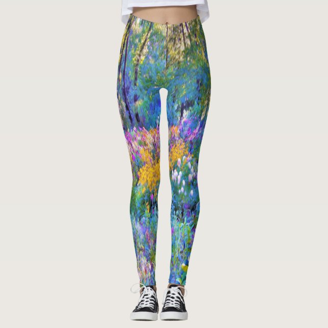 Impressionistische Blume der Gartenlandschaft Leggings (Vorderseite)