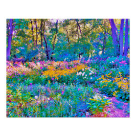 Impressionistische Blume der Gartenlandschaft Poster