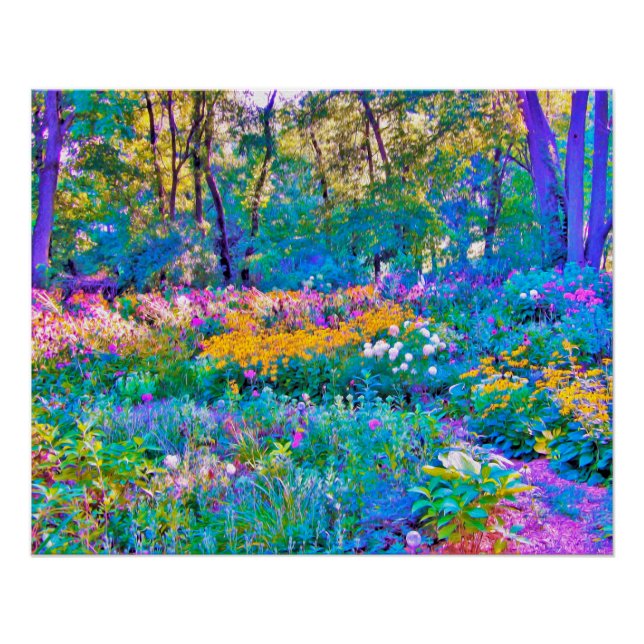 Impressionistische Blume der Gartenlandschaft Poster (Vorderseite)