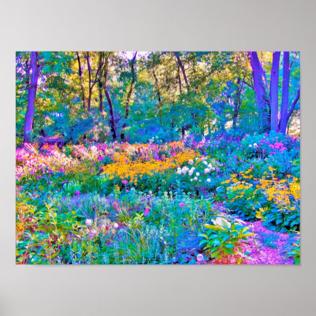 Impressionistische Blume der Gartenlandschaft Poster (Vorne)