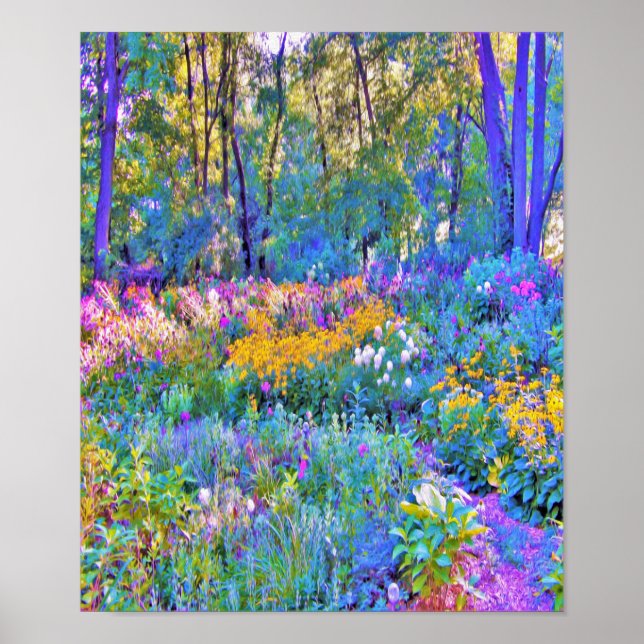 Impressionistische Blume der Gartenlandschaft Poster (Vorne)
