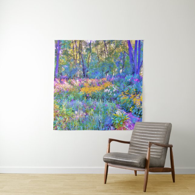 Impressionistische Blume der Gartenlandschaft Wandteppich (Beispiel)