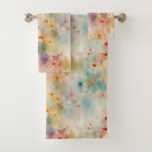Impressionistische Blume Meadow Badhandtuch Set