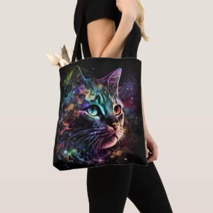 IMPRESSIONISTISCHE DUNKLE GALAXIEKATZE MIT STERNEN