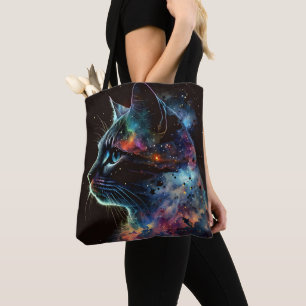 IMPRESSIONISTISCHE DUNKLE GALAXIEKATZE MIT STERNEN