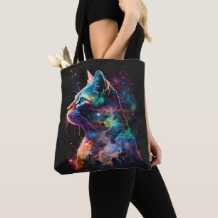 IMPRESSIONISTISCHE DUNKLE GALAXIEKATZE MIT STERNEN