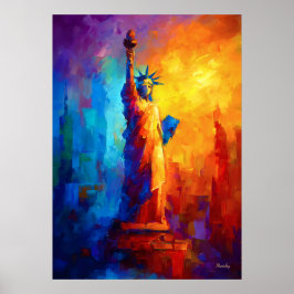 Impressionistische Freiheitsstatue New York Kunstw Poster