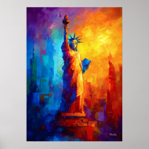 Impressionistische Freiheitsstatue New York Kunstw Poster