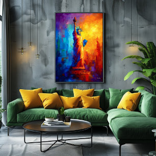 Impressionistische Freiheitsstatue New York Kunstw Poster
